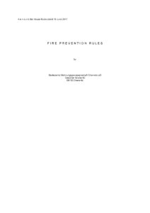 SWG Fire Prevention Rules